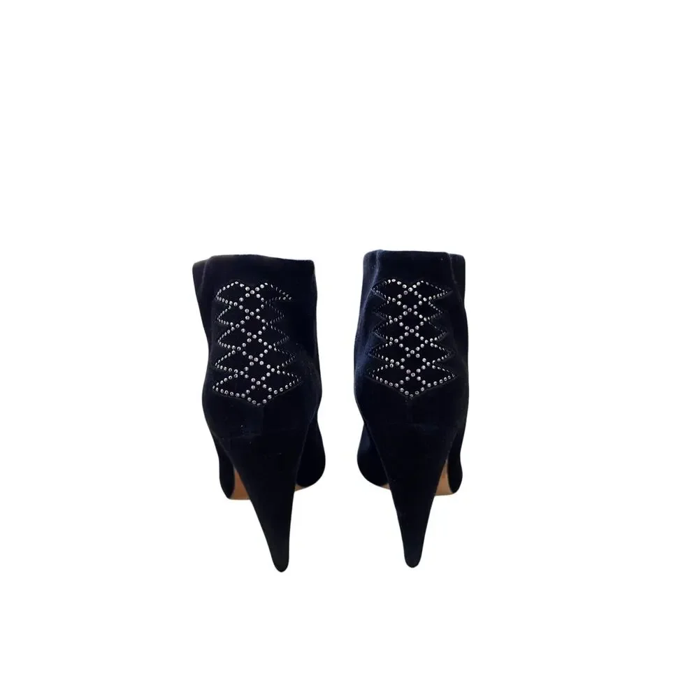 IRO Studded Embellished Suede Leather Black Kimmy Ankle Western Boots 40EU 9.5US - Picture 3 of 9